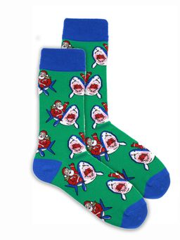 Носки НГ р.40-45 Санта на Акуле