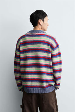 STRIPED JACQUARD KNIT POLO SHIRT - Zara фото 3