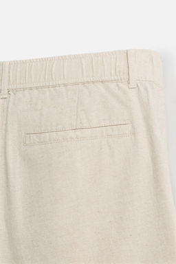 COTTON/LINEN BERMUDA SHORTS - Zara фото 29