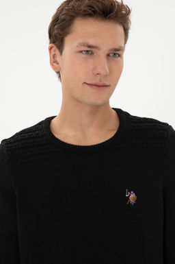 Erkek Slim Fit Bisiklet Yaka Siyah Kazak - U.s. polo assn фото 2