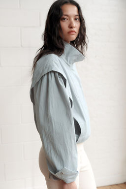 CHAQUETA CUELLO SUBIDO / Azul / Gris - Zara фото 3