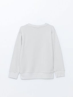 Bisiklet Yaka Bask?l? Uzun Kollu Erkek ?ocuk Sweatshirt - Waikiki фото 3
