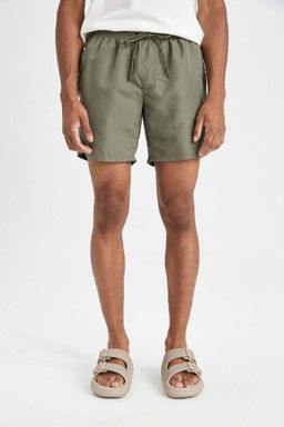 Шорты для плавания выше колена стандартного кроя на сетчатой подкладке - Defacto фото 4