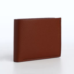 Портмоне мужское, без застёжки, отдел для карт, монет, коричневое