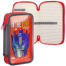 Пенал каркасный с эффектом металлик, 2 секции, 12.5×20.5×4 см, ламинированный картон, «Трансформеры»