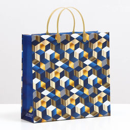 Цена за 10 шт. Пакет "Геометрия на синем" , мягкий пластик, 29 x 30 см, 100 мкм