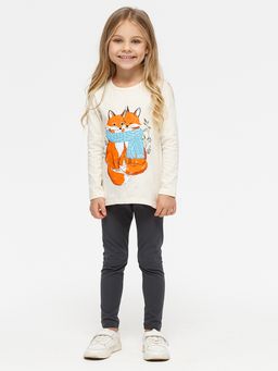 Молочный джемпер для девочки с принтом - Kogankids фото 27
