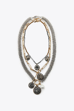 3-PACK OF CHAIN MEDALLION NECKLACES