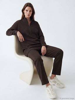 Dik Yaka Soft Touch Kad?n Sweatshirt Tunik