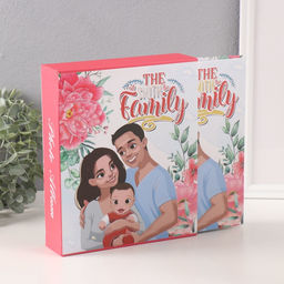 Фотоальбом на 80 фото 10×15 см «Семейные истории», в коробке, серебристая обводка, 5×19×23 см