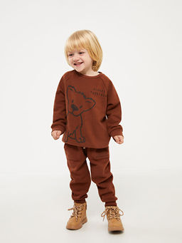 Bisiklet Yaka Bask?l? Erkek Bebek Sweatshirt - Waikiki фото 3