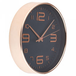 Часы настенные Элизиум д19,4см, h4см, мягкий ход, циферблат синий; цифры арабские, розовое золото; корпус пластик, розовое золото; в коробке (Китай) - Домашняя мода фото 2