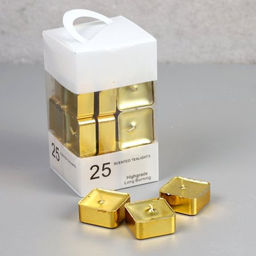 Свеча 25 штук набор Квадрат / M-2507 /уп 24/48/Новогодняя (Серебро) - Галеонтрейд фото 4