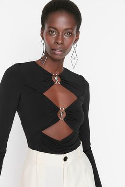 TRENDYOLMILLA Siyah Pencere/Cut Out Detayl? Aksesuarl? C?tc?tl? Body TPRSS22BD0014 фото 2