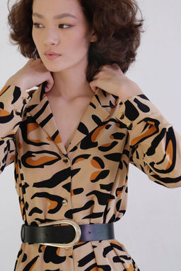 Платье-рубашка с английским воротником принт - Martichelli фото 157