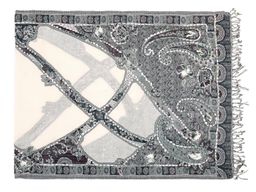 Палантин с вышивкой (шерсть 100%) в ассортименте №Тк903/53 - Ганг фото 2