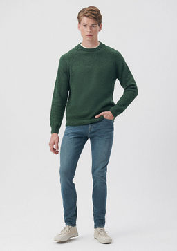 James KRMZBYZ Mavi Premium Vintage Puslu Mavi Jean Pantolon