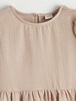 Bisiklet Yaka K?sa Kollu K?z ?ocuk Elbise