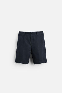 100% LINEN BERMUDA SHORTS