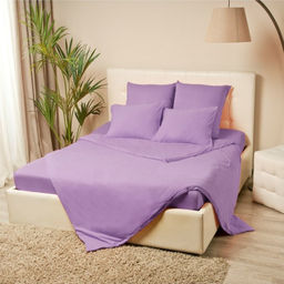 Простыня на резинке Купу-купу, 120х200х20 см, сиреневый, трикотаж - Kupu-kupu фото 2