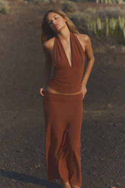 GATHERED HALTERNECK TOP - Zara фото 13