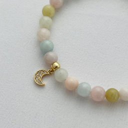 Браслет из Берилла микс и Кварца с подвеской - Радуга самоцветов фото 3