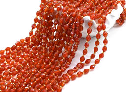 Бусины из сердолика рис граненый 6*8мм, 37см, 37 бусин Радуга камня