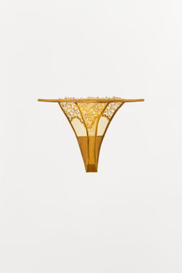 MESH THONG WITH LACE TRIM - Zara фото 6