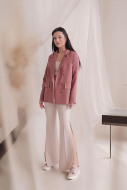 10555 Жакет двубортный в пыльном розовом - Martichelli фото 11