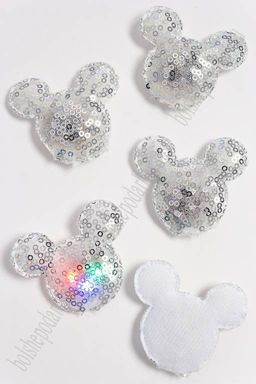 Патч с пайетками "Мультик" 6*5,3 см (5 шт) SF-3165, серебряный УЦЕНКА