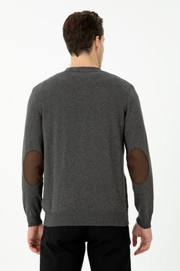 Мужской базовый трикотажный кардиган антрацитового меланжа - U.s. polo assn фото 5