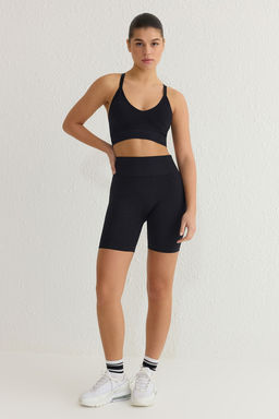 TRENDYOLMILLA Siyah-Lacivert 2li Paket Seamless/Dikissiz Orme Spor Sort/K?sa Tayt THMSS25TY00002 фото 2