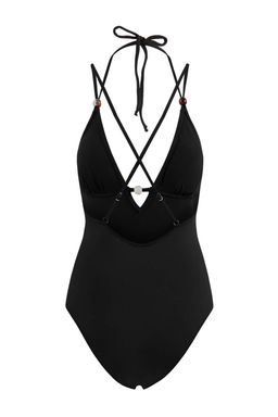 Siyah V Yaka Kapl? Boncuk Aksesuarl? Regular Mayo TBESS26MA00050