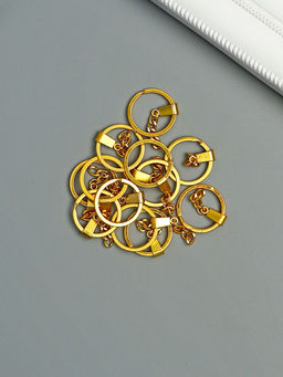 Основа для брелока кольцо металл с плоским креплением золото набор 12 шт 3х6 см