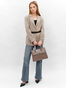 LACCOMA сумка НИ7266-серый натуральная кожа хлопок фото 2