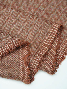 Шерсть пальтово-костюмная Твид Елочка цв.корица/бежевый, ш.1.5м, шерсть-50%, п/э-50%, 310гр/м.кв - Купава фото 13