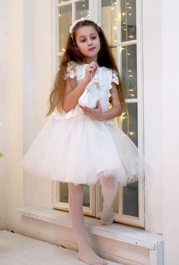 платье для девочки А21-2 Эйра молочный атлас - Etoelf фото 3