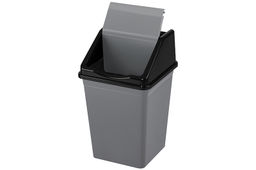 Ведро для мусора с подвижной крышкой 10 л 22,5*22,5*35 см квадратное серый/черный (941018) - Elan gallery фото 5