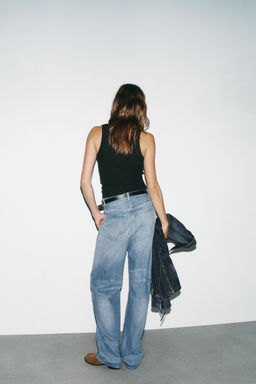 TRF STRAIGHT WIDE HIGH-WAIST JEANS - Zara фото 4