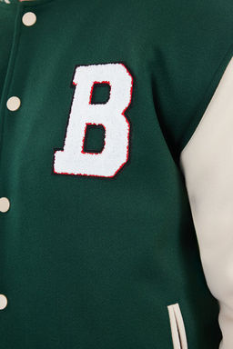 TRENDYOL MAN Siyah Unisex Regular Fit Bomber Yaka Kolej K?sl?k Mont TMNAW24MO00017 - Trendyolmilla фото 12