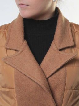 A81 DK. GRAY/GREEN Пальто зимнее женское (200 гр. холлофайбер)