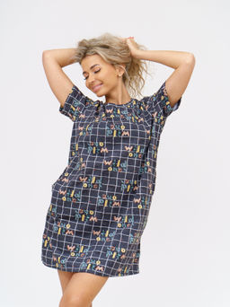 858 Туника "Клетка/фуме"