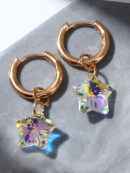 Серьги со съёмным элементом «Трансформер» кристаллик звёздочка, цвет радужный в золоте