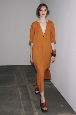 ZW COLLECTION LINEN TUNIC DRESS - Zara фото 8