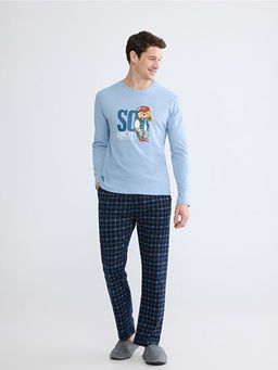 Standart Kal?p Ay? Teddy Bask?l? Erkek Pijama Tak?m