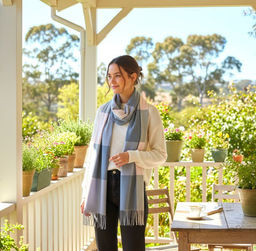 Палантин в клетку из кашемира, мультицвет - Greta фото 4