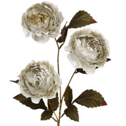 Искусственные цветы "FLOWERS GLAMOUR" 63см Пионы 3 цветка белые