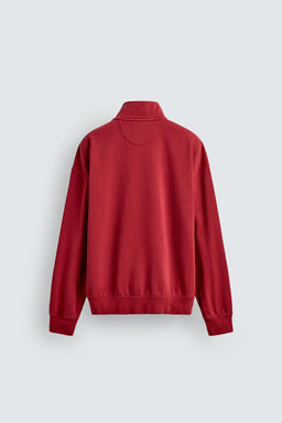 SUDADERA POLO COMBINADO WAFFLE / Rojo oscuro - Zara фото 8