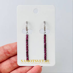 Серьги длинные из Граната (Альмандин)