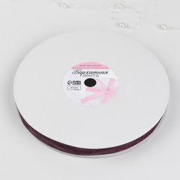 Лента бархатная, 15 мм, 181 м, сиреневая №199 - Арт узор фото 4